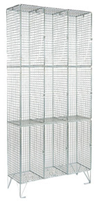 Three Compartment Nest of Three Mesh Locker (with or without door)
